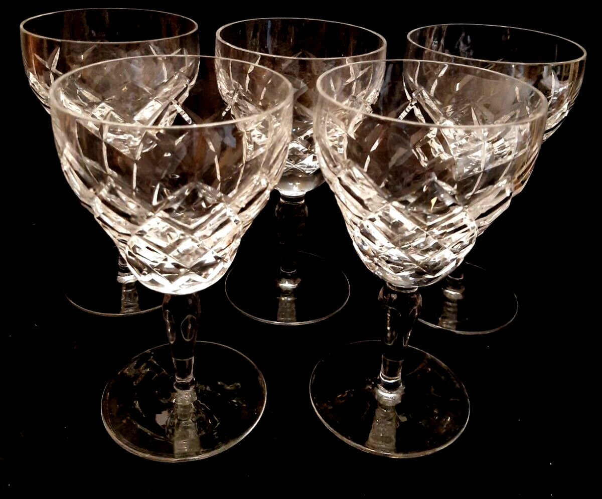 Vintage ELEGANT LARGE 6 INCH 5 EUROPEAN HEAVY Crystal red wine glasses
