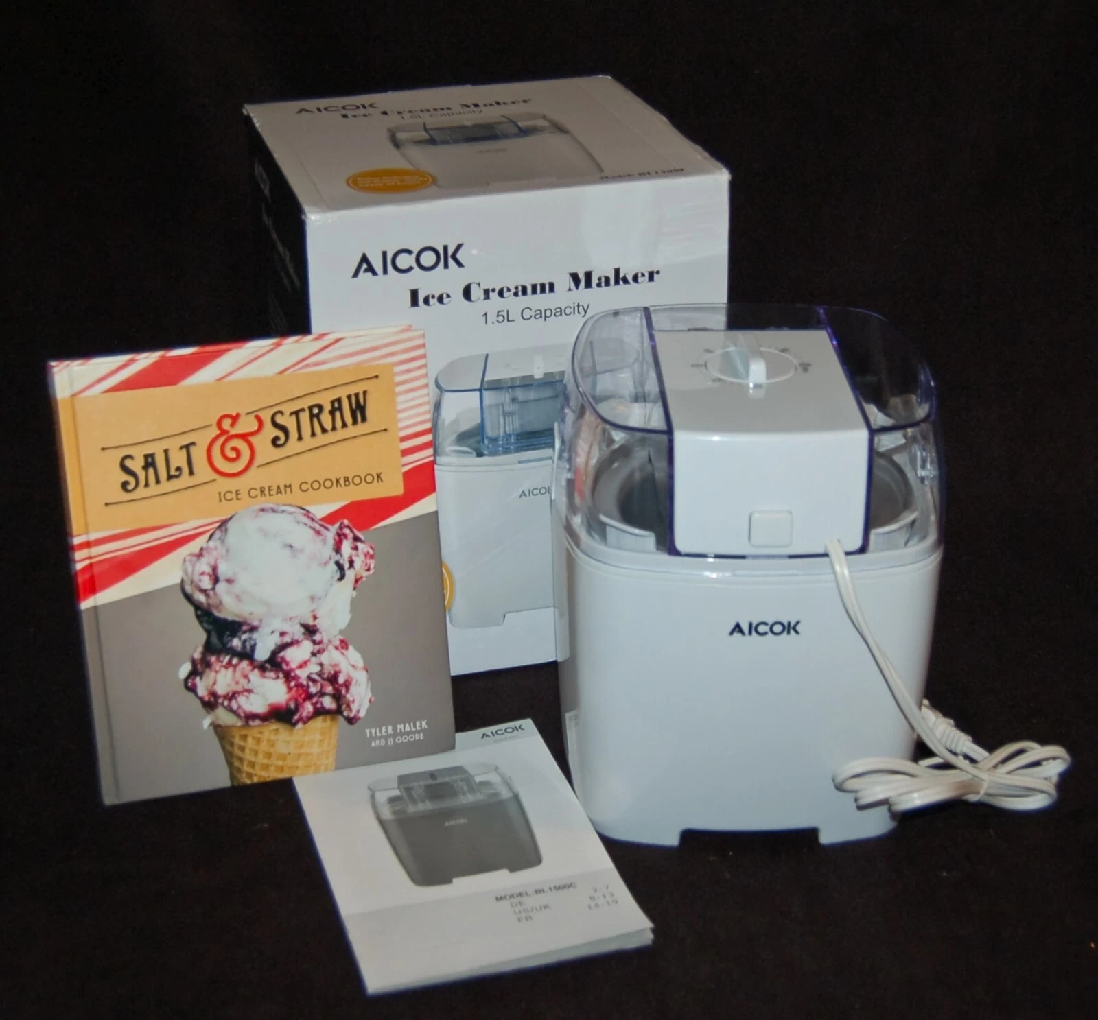 AICOK 1.5L BL1500C Yogurt Compact ICE CREAM Machine + SALT & STRAW Book! NEW!
Opens in a new window