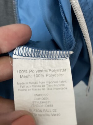Veste cycliste vintage Pearl Izumi bleu clair coquillage réfléchissant