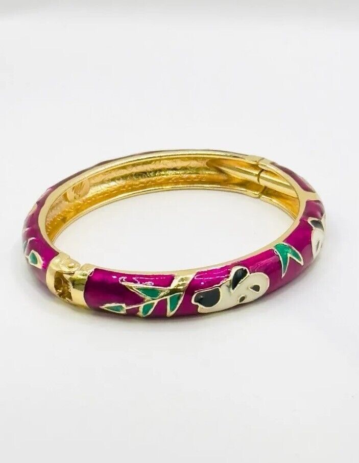 Jui Long Xing Panda Bambu Clamp Bangle Bracelet Asian Theme Jui Long Xing Panda Bambu Clamp Bangle Bracelet Asian Theme