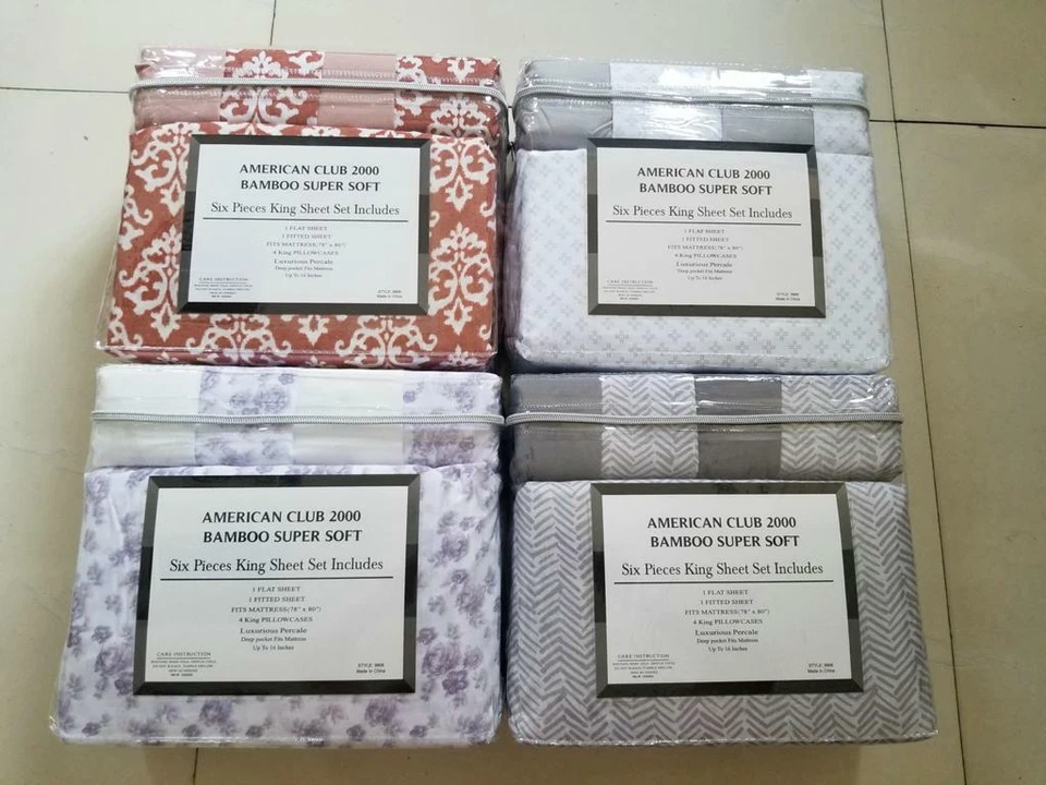 ¡¡¡Precio de reventón al por mayor para mayoristas!!! Juego de sábanas American Club KING 6 piezas Foto 2 de 3