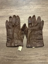 Vintage Carson Pirie Scott Leather With Silk Gloves Made In Italy Size 6 1/2