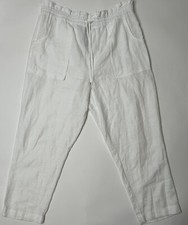 Lauren Ralph Lauren Pants Women  s 16 Straight High Rise Drawstring Linen Ankle