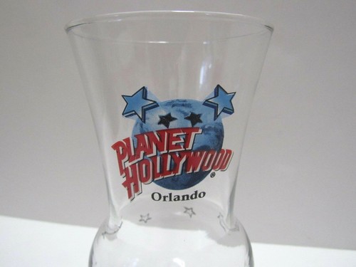 Planet Hollywood Orlando FL Stemmed Hurricane Drinking Glass 8" Tall Goblet - Picture 2 of 4