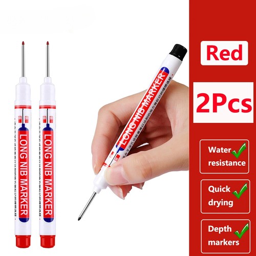 White Long Head Markers Pen 2cmWoodworking Deep Hole Marker Pens Metal Carpenter - Picture 8 of 70
