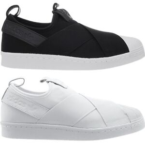 Details about Adidas Superstar SlipOn men's low-top sneakers black or white  casual shoes NEW