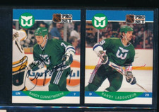 Lot 2) 1990 Pro Set Whalers #101 Cunneyworth 108 Ladouceur Signed Autograph EX71