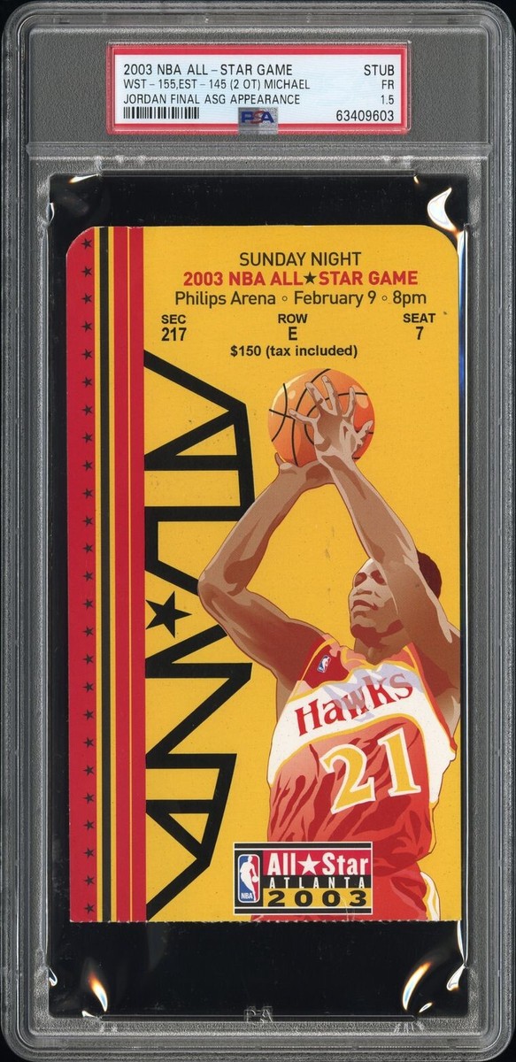 MICHAEL JORDAN FINAL NBA ALL-STAR GAME 2003 STUB TICKET KOBE