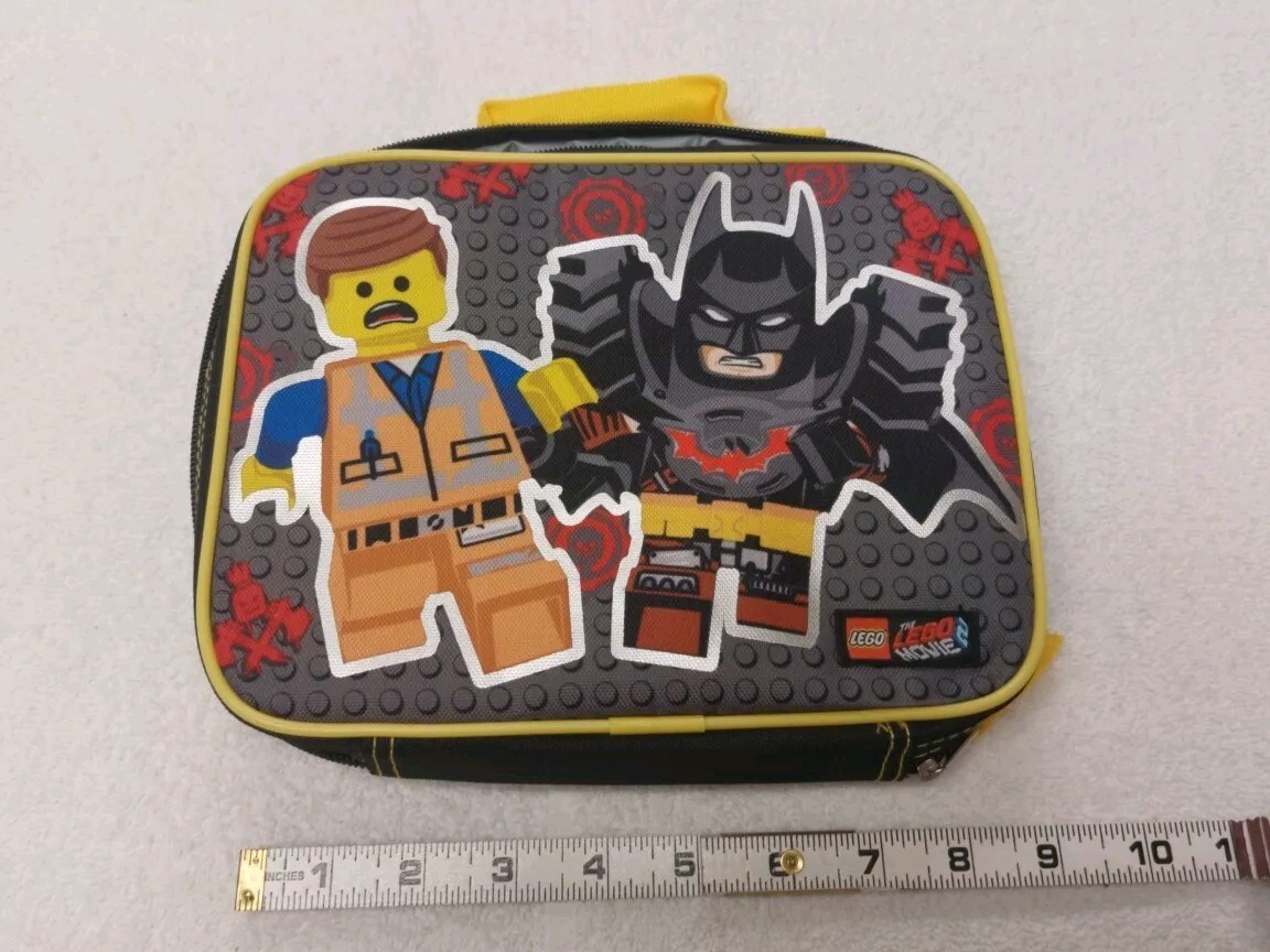 LEGO BATMAN MOVIE DC COMICS Boys Blue Insulated Lunch Tote Box 2×8