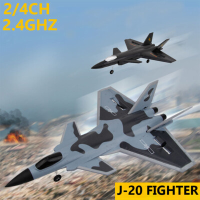 FX930 J-20 Fighter Airplane 2CH/4CH 2.4GHz Remote Control RC Glider Ready to FLY