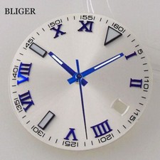 29mm Silver Watch Dial Blue Roman Numerals Datejust Hand Fit NH35A MIYOTA 8215