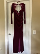 Elevated Party Velvet Maxi Dress - Burgundy