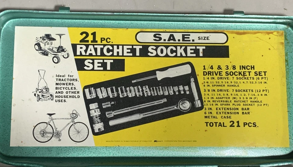 K-Mart Homeowners 21-pc SAE 1/4 & 3/8 Inch Drive Socket Set - Image 3 of 4