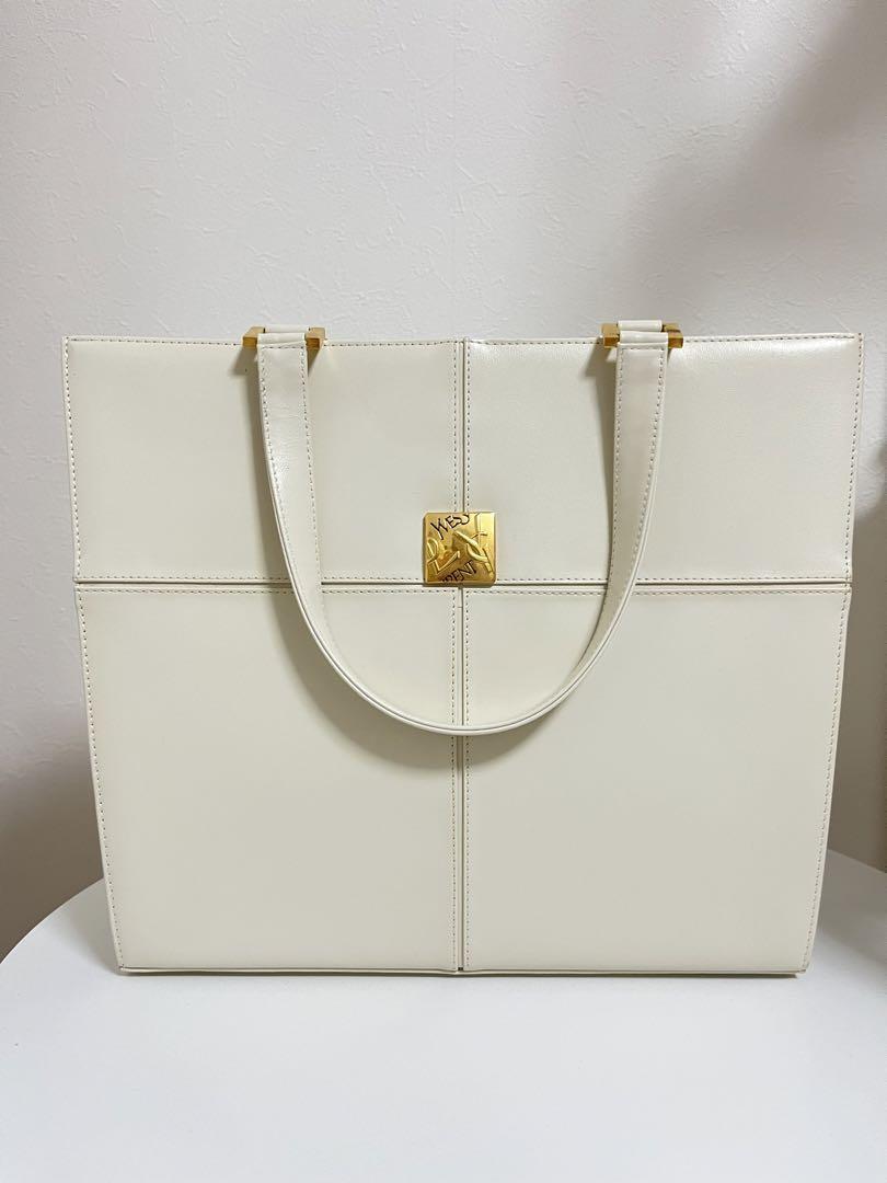 Borsa a mano Yves Saint Laurent vintage bianca donna lusso classica Parigi usata
