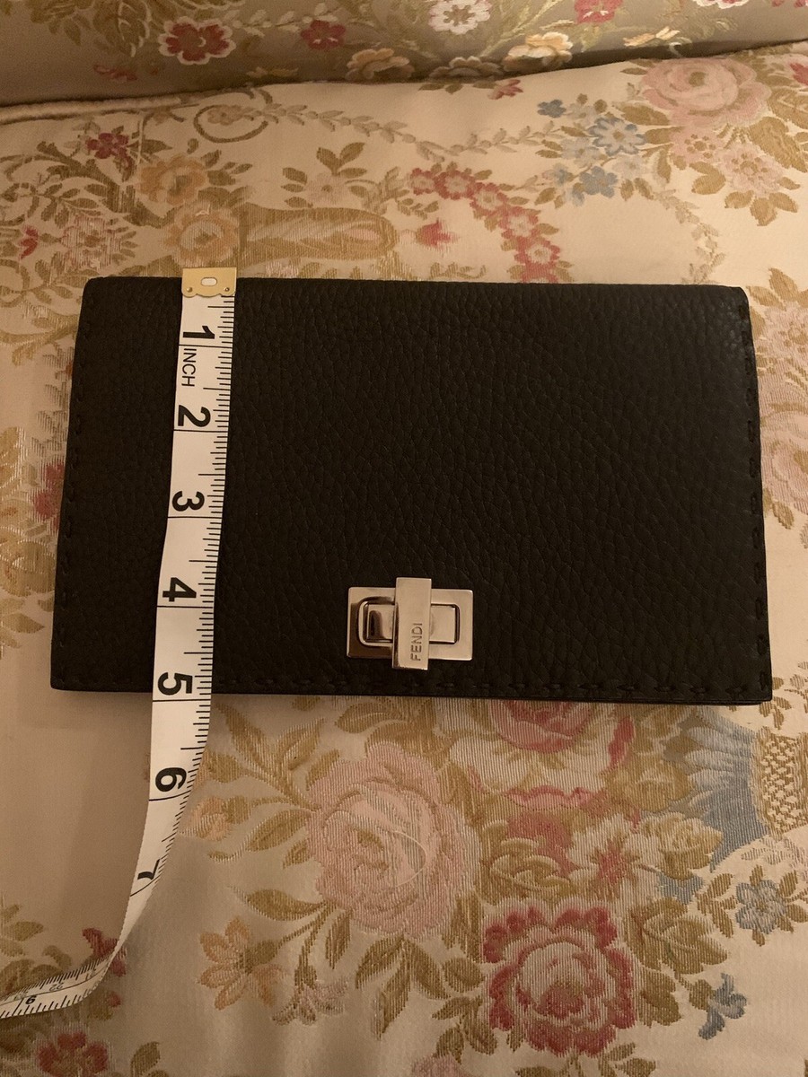 Authentic Fendi Peekaboo Selleria Clutch Black Leather | eBay