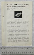 Vintage leaflet: Swedish Arkits Basketry - rectangular bread basket, 55