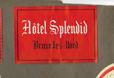 HOTEL SPENDID BELGIUM LUGGAGE LABEL
