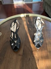 Prada Black Leather Peep-Toe Platform Slingback Pumps Size 9 Eu 40 Retail $795