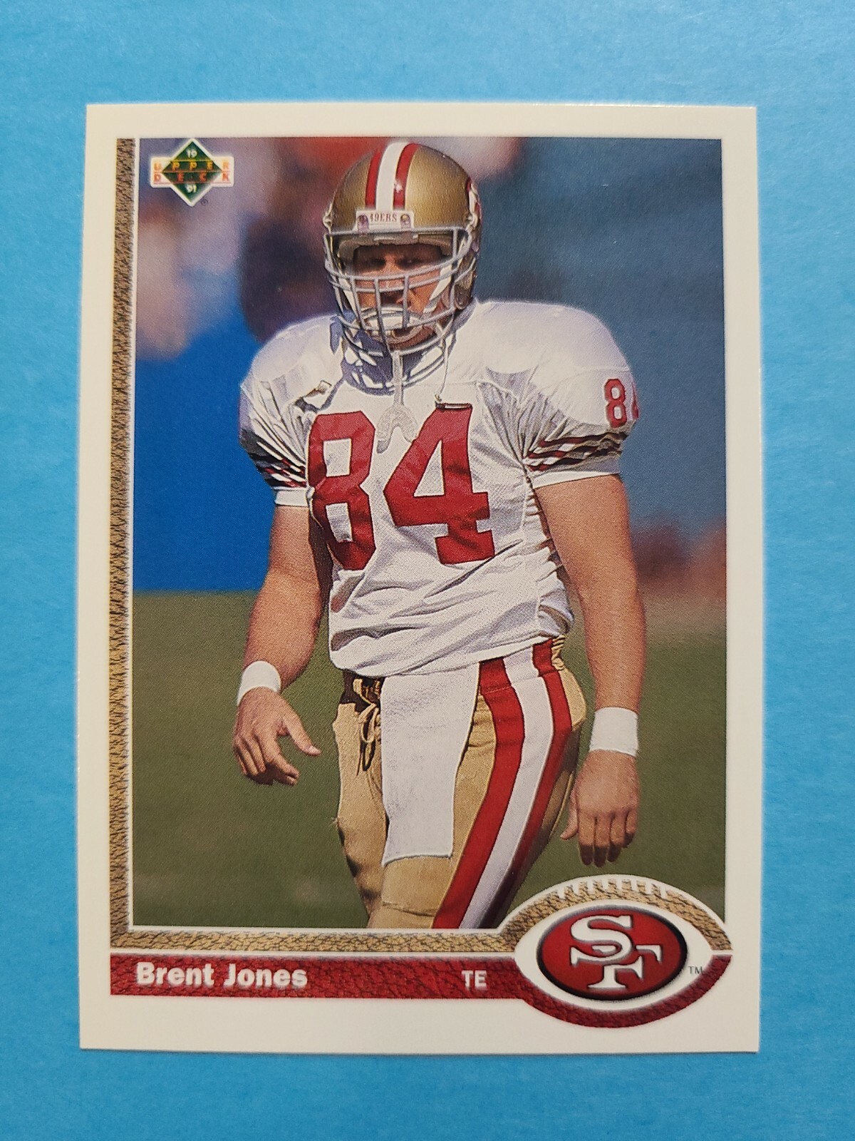 BRENT JONES 1991 UPPER DECK FOOTBALL CARD # 351 F0139