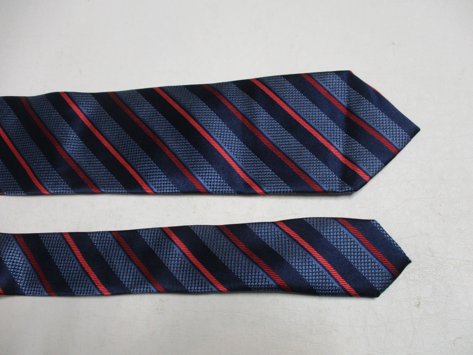 SANTORELLI Italy blue red striped pattern mens silk tie eBay