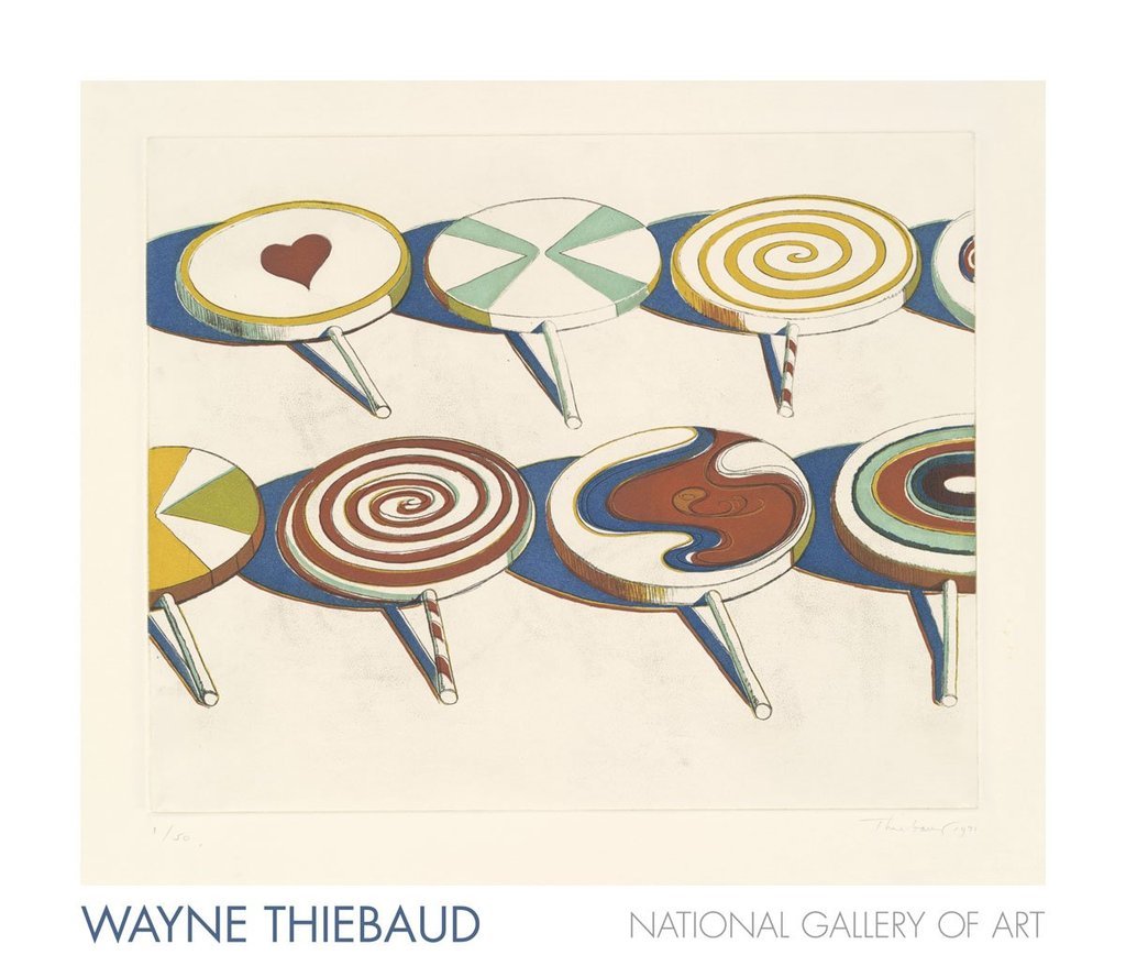 Big Suckers, 1971 by Wayne Thiebaud Art Print Lollipops 2017