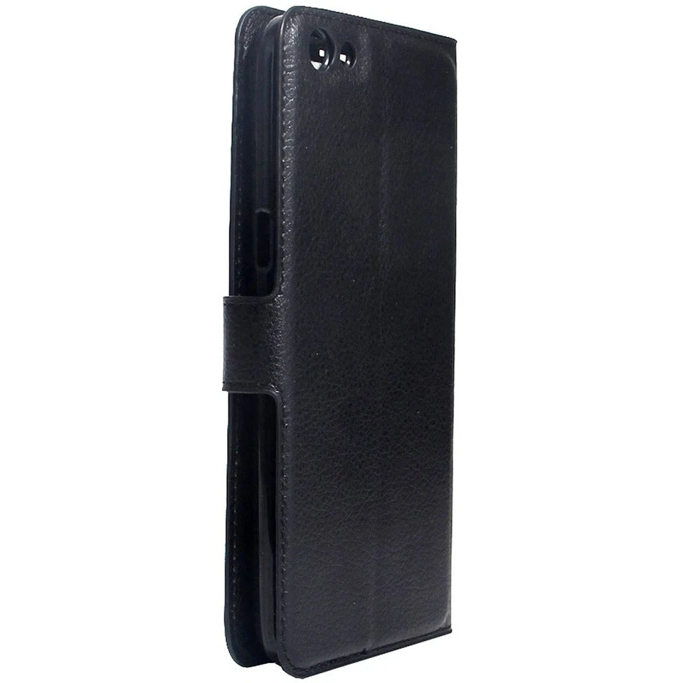 Black Premium Litchi Wallet Textured Wallet Case For Oppo R9 Plus - Image 4 of 4