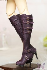 1/3SD16/13/GR/DD BJD Doll Shoes Knee-high High Heeled Boots Purple/Brown/Black