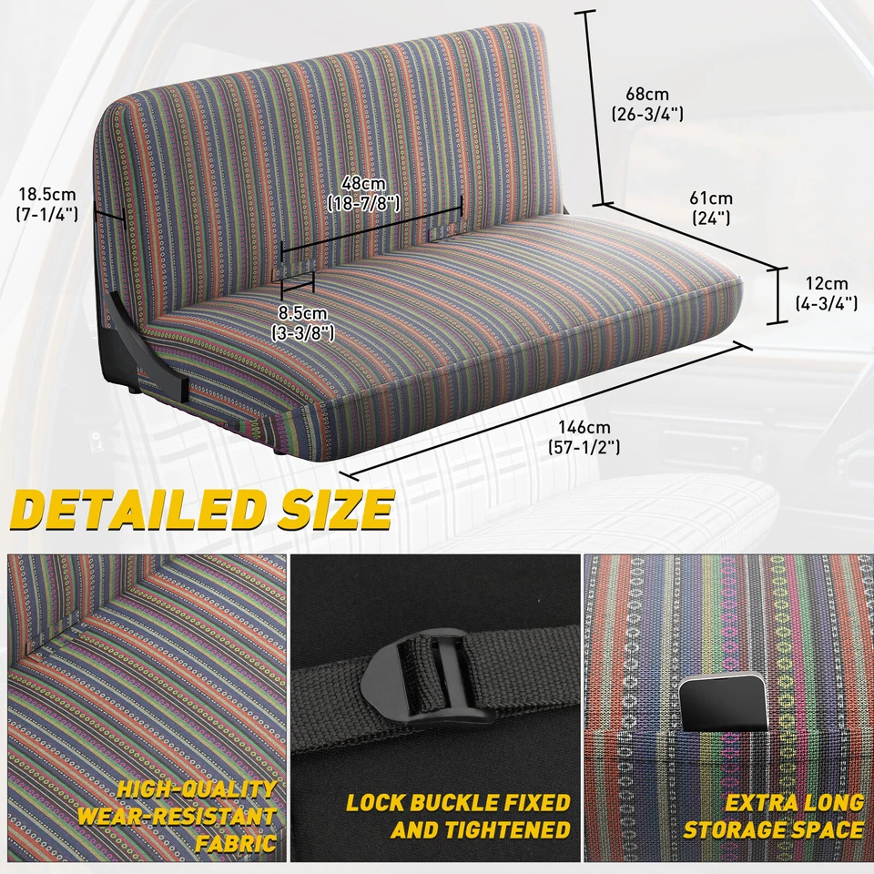 Manta tamaño completo banco delantero cubiertas asiento sillín para Jeep Comanche 1986-1992 Foto 2 de 4