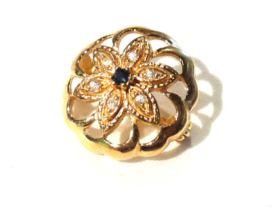 14 carats Or jaune - Pendentif - pierre synthétique bleue à - Catawiki