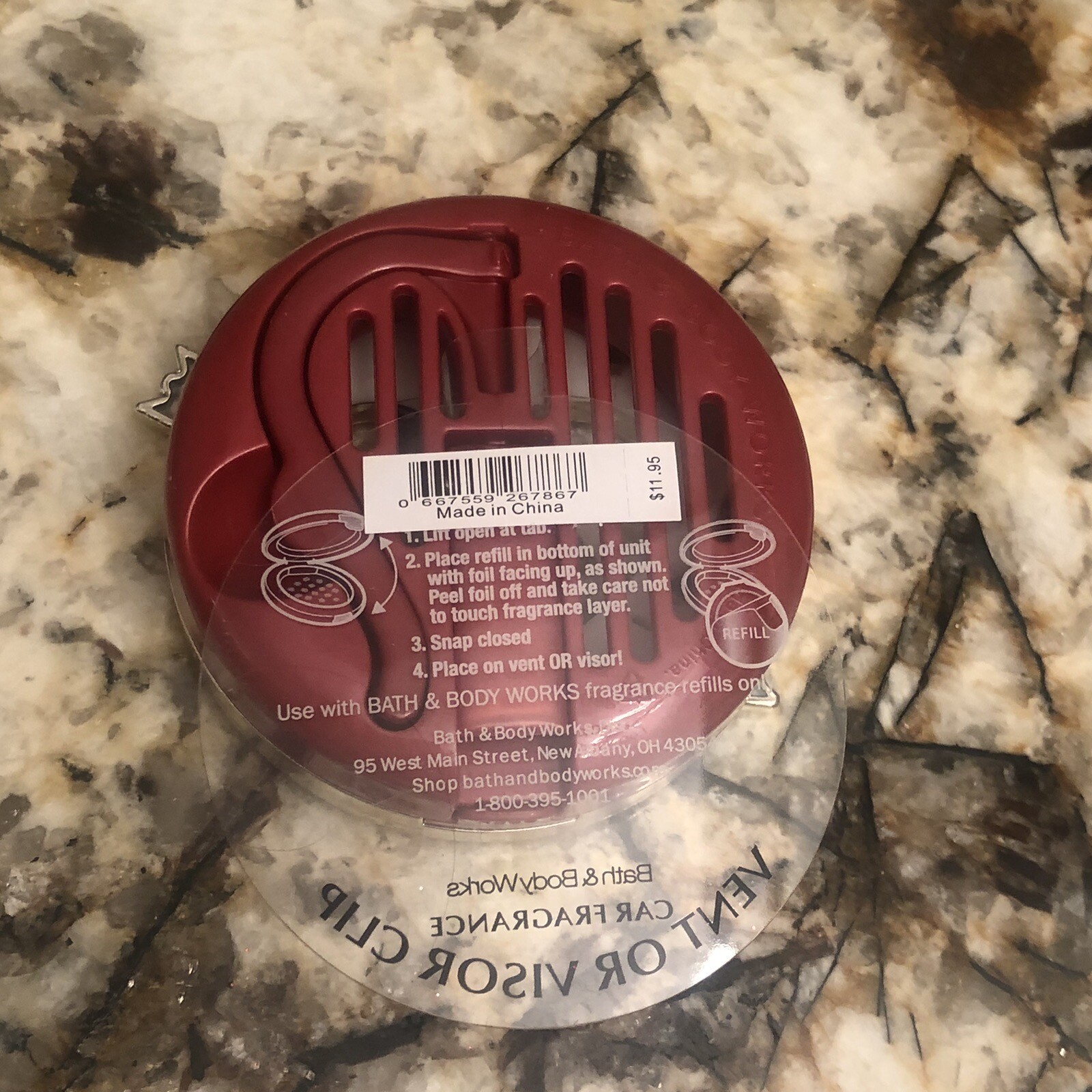 Bath & Body Works Hearts Arrow Scentportable Holder Car Visor Vent Clip