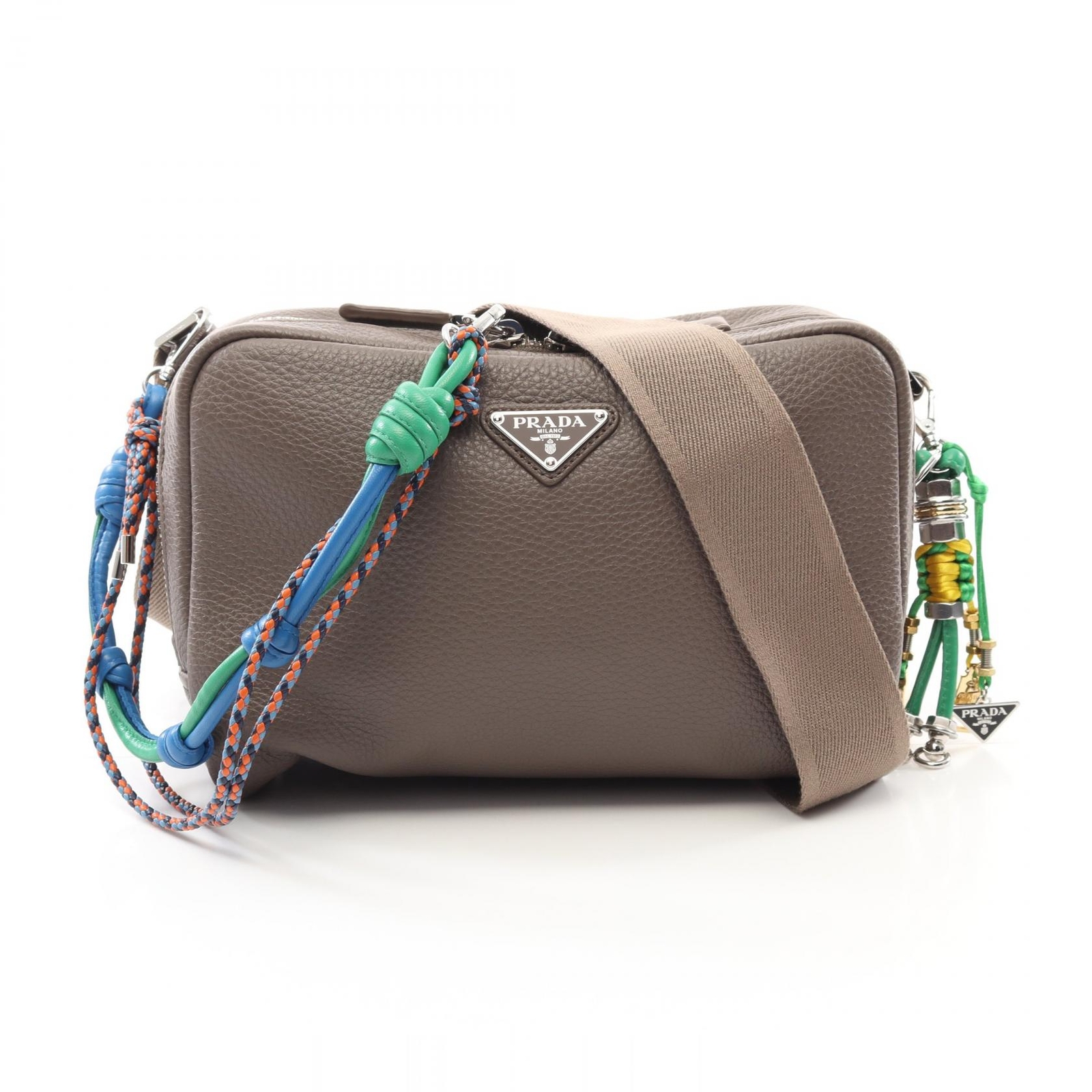 Prada Vitello Daino Leather Crossbody Shoulder Bag in Beige 2VH181