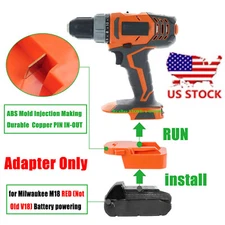 1 Adapter for Mil.waukee M18 RED Battery To Power for Ridgid 18V Cordless Tools