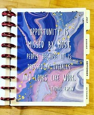 "Opportunity Missed by Most" Quote 2-Sided Dashboard 4 use w/ Happy Planner