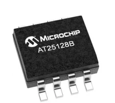 2pcs Microchip AT25128B-SSHL-T SOP8 EEPROM, 128Kb (16 x 8), SPI RH