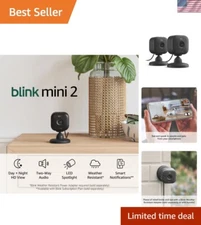 Smart Home Mini 2 Security Cameras - 1080p HD Video & Voice Control via Alexa