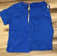 KOI Women s Blue Scrub Set V-Neck Top & Draws...
