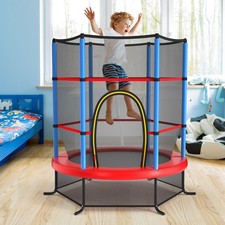 55" Trampoline Kids Toddler Trampoline w/ All-round Safety Enclosure Net Blue