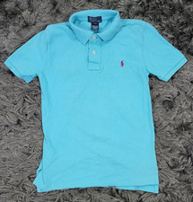 Polo Ralph Lauren Polo Shirt Kids 8 Blue Green Short Sleeve Pony Logo Classic