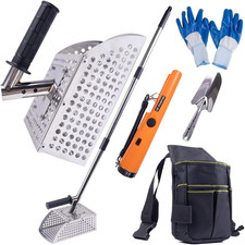 Heavy-Duty Stainless Steel Sand Scoop Set for Metal Detecting with Accessories
