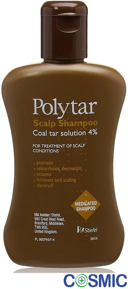 Polytar 4% Coal Tar Shampoo 150ml- Psoriasis Eczema Dandruff Itchy Scalp