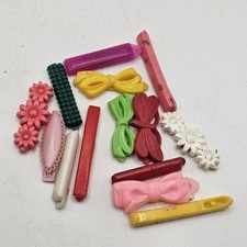 Hair Barretts Clips Plastic Vintage Butterfly Bows Floral Variety Lot Of 14