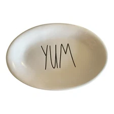 Rae Dunn by Magenta YUM Large Letter Oval Plate New