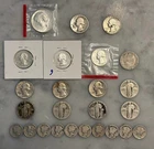 $5 Face Value - Kennedy Half, Barber Quarter, Mercury Dime - 90% Silver