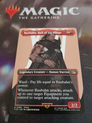 Mtg. Raubahn, Bull of Ala Mhigo. Borderless. Final Fantasy Pack Fresh