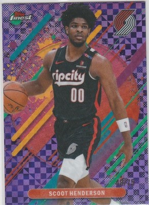 Scoot Henderson 2025-26 Topps Finest Rare Purple X-Fractor (57/75) #269