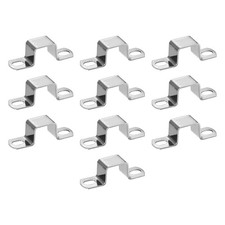 10Pcs U Shaped Connector Bracket, 20x20mm 304 Stainless Steel Square Pipe Clamp