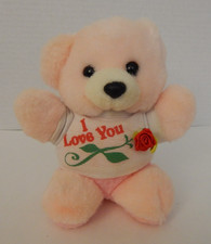 Dan Dee Imports  1988  'I Love You' Light Pink Bear Plush