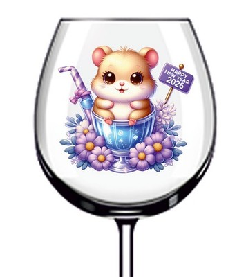 12x Happy New Year 2026 Tier Vinyl Aufkleber Abziehbild Weinglas Laptop Flasche