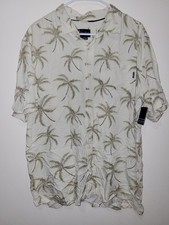 New Jack O'neill Windy Palms Men's Casual Shirt SS Woven Button Up Ivory MD Surf