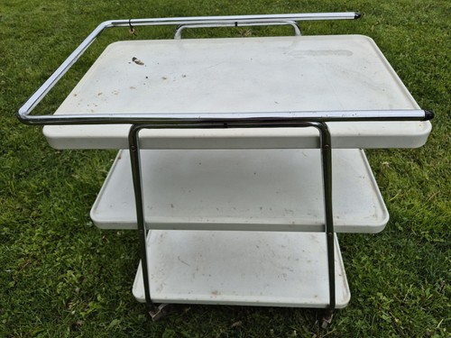 VINTAGE MID-CENTURY COSCO THREE TIER ROLLING CART,SERVING,ORGANIZING CART